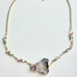 3/$30 Amethyst Flourite Stone Necklace